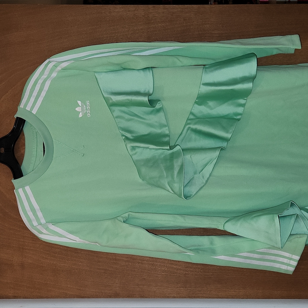 Adidas Light green Ruffle Dress size Large